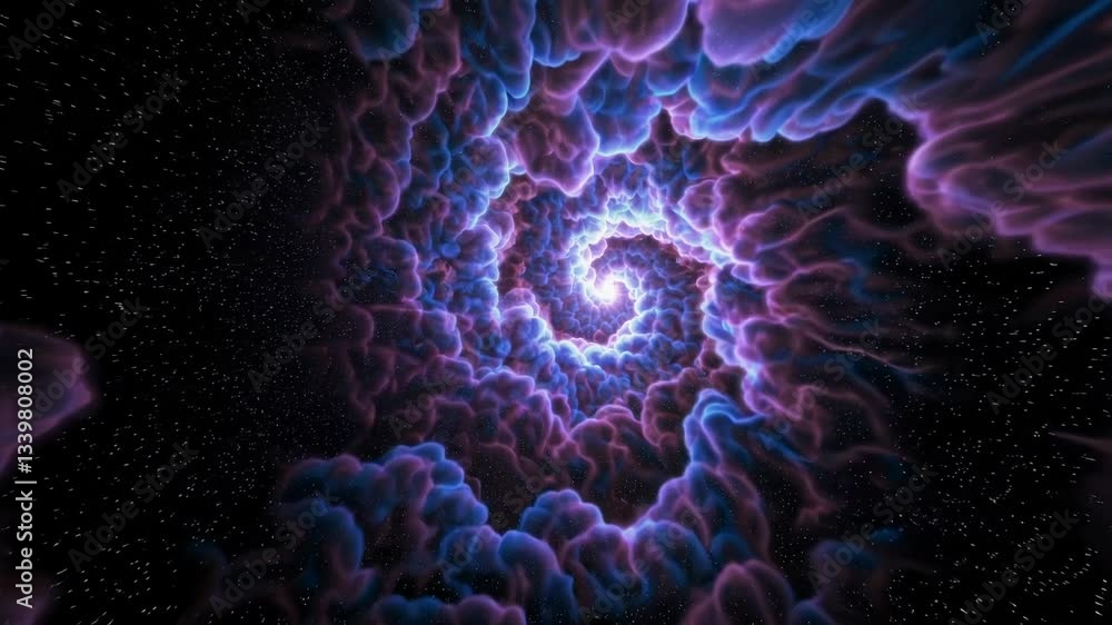 Aufkleber hypnotic nebula spiral journey through cosmic vortex with pulsating colors
