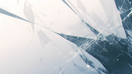 Abstract shattered glass design with sharp edges and light reflections, creating a modern artistic feel