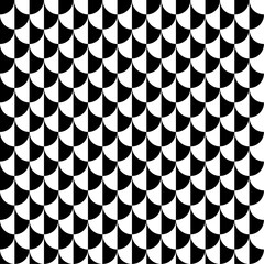 Abstract Seamless Black and White Pattern in Fish Scale Design.