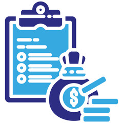 Financial Planning icon in Glyph Dual Color Style. Simple Vector Design. Simple Vector Glyph Icon