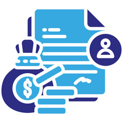 Obraz premium Earnings icon in Glyph Dual Color Style. Simple Vector Design. Simple Vector Glyph Icon