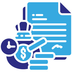 Obraz premium Deposit icon in Glyph Dual Color Style. Simple Vector Design. Simple Vector Glyph Icon