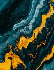 Obraz premium Abstract Marble: A vibrant abstract art piece showcasing the fluidity and beauty of marble, with rich hues and intricate veining patterns in an artistic display.