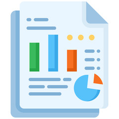 Obraz premium Business Report icon in Flat Color Style. Simple Vector Design. Simple Vector Flat Icon