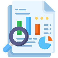 Analytics icon in Flat Color Style. Simple Vector Design. Simple Vector Flat Icon