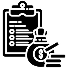 Financial Planning icon in Glyph Style. Simple Vector Design. Simple Vector Glyph Icon