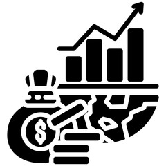 Economic icon in Glyph Style. Simple Vector Design. Simple Vector Glyph Icon