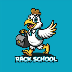 The Chick Vector Logo Character Embarks on a Back-to-School Road Trip
