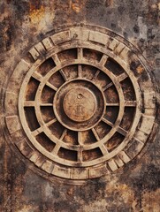 Obraz premium Ancient Bagua Symbols: Explore the Balance of Chance and Change in Chinese Culture