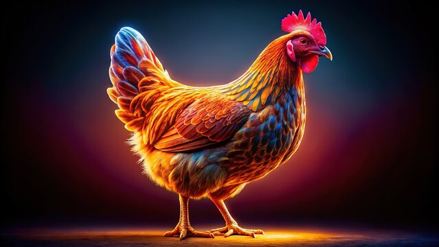Chicken Silhouette Outline - AI Art
