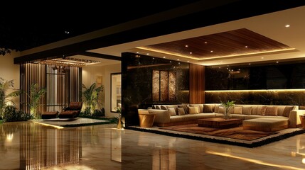 A Modern Living Room Shows Elegant Design and Open Layouts