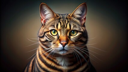 Adorable Tabby Cat Portrait,  Cute Kitten,  Feline Beauty