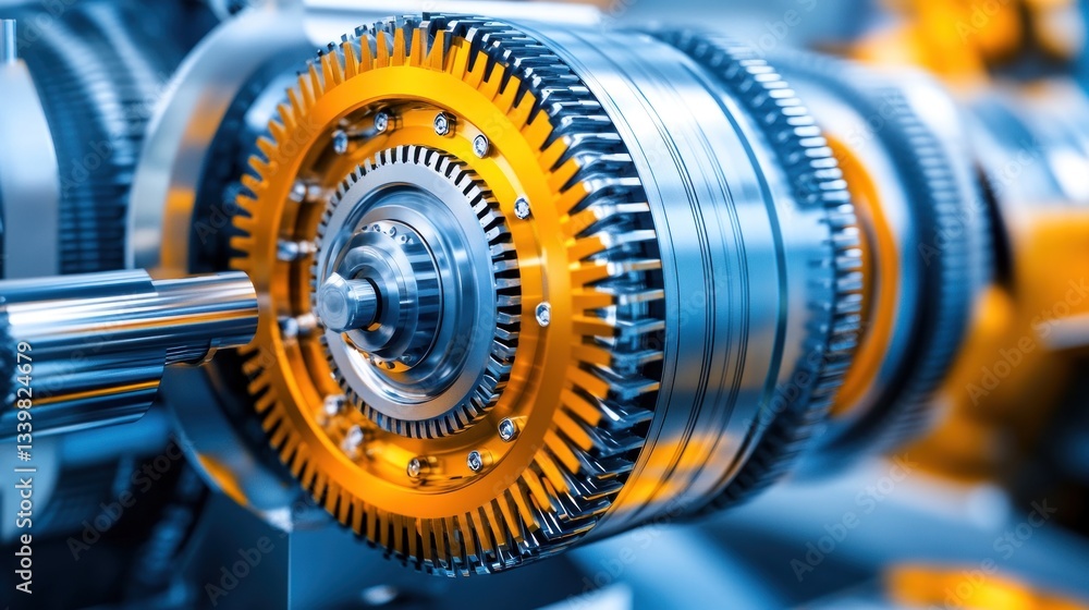 Poster precision engineering: a close-up of intricate gears and mechanisms