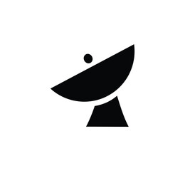 satellite dish antenna isolated on white background. silhouette satellite dish.