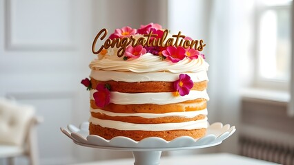 cake with congratulations written on top