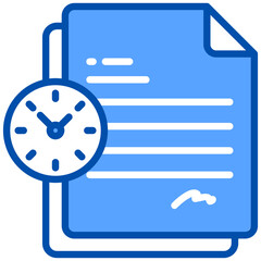 Temporary Contract icon in Blue Color Style. Simple Vector Design. Simple Vector Flat Icon