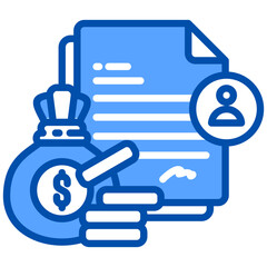 Obraz premium Earnings icon in Blue Color Style. Simple Vector Design. Simple Vector Flat Icon