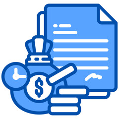 Deposit icon in Blue Color Style. Simple Vector Design. Simple Vector Flat Icon