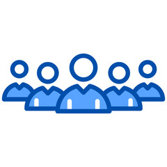 Community icon in Blue Color Style. Simple Vector Design. Simple Vector Flat Icon