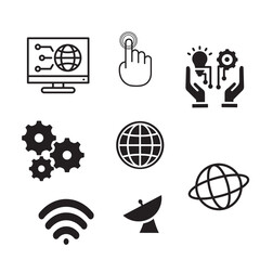 Technology icon silhoulette isolated on white background. Vector image.