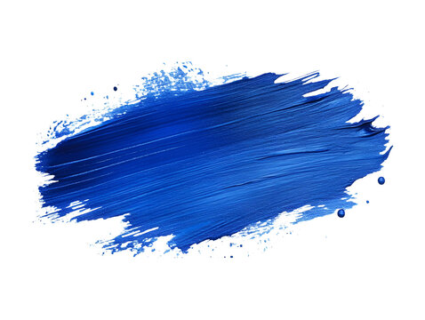 blue paint brush strokes in watercolor isolated against white background. PNG