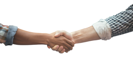 business people and shaking hands for teamwork on white background. PNG