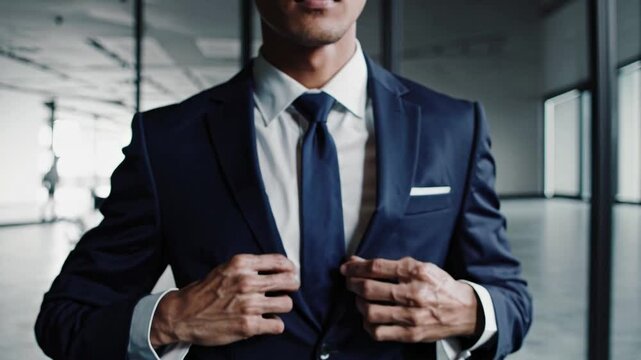 Confident Businessman in Elegant Attire Exuding Professionalism and Style in Modern Environment