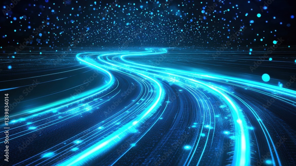 Aufkleber digital roadmap for business process modernization. dynamic glowing path illustrates digital transfo
