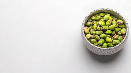 A Bowl of Fresh Green Pistachios