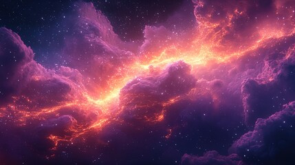 Fototapeta premium A glowing atomic cloud with trails of light representing quantum energy, futuristic and powerful 