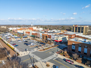 Downtown Hickory North Carolina aerial