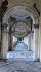 Explore the haunting beauty of this abandoned structure with detailed architecture and intricate patterns.