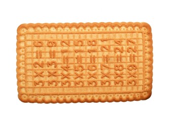 multiplication table embossed on a cookie
