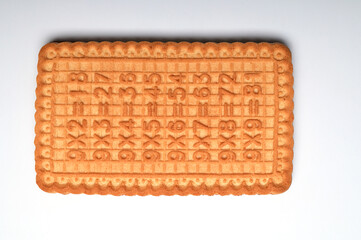 multiplication table embossed on a cookie