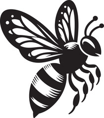 Bees Silhouette Vector Design On White Background