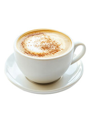 Steaming Cup of Cappuccino with Cinnamon on Transparent Background, PNG