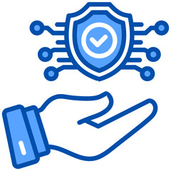 Obraz premium Cyber security icon in Blue Color Style. Simple Vector Design. Simple Vector Flat Icon