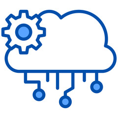 Cloud services icon in Blue Color Style. Simple Vector Design. Simple Vector Flat Icon