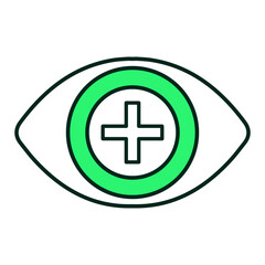 Obraz premium Eye Health Check Icon – Vision Test, Eye Examination, Eye Care Monitoring, Editable Stroke