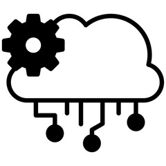 Cloud services icon in Mix Filled Style. Simple Vector Design. Simple Vector Outline Filled Icon