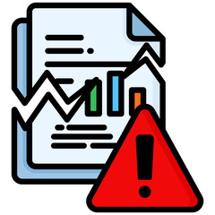 Corrupted file icon in Flat Color Style With Outline. Simple Vector Design. Simple Vector Flat Icon