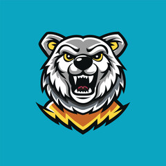 Obraz premium Flat Modern Vector Illustration of a Bear in Stylish Design