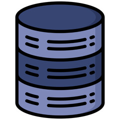 Server icon in Flat Color Style With Outline. Simple Vector Design. Simple Vector Flat Icon