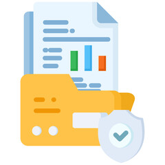 Data security icon in Flat Color Style. Simple Vector Design. Simple Vector Flat Icon