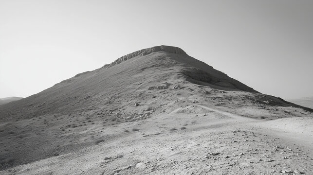 A representation of Mount Moriah, the site where Abraham was instructed to sacrifice his son Isaac. Mount Moriah in Jewish history.