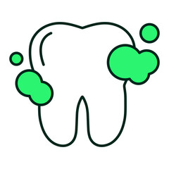 Dental Cleaning Icon – Oral Hygiene, Teeth Cleaning, Dental Care Routine, Editable Stroke