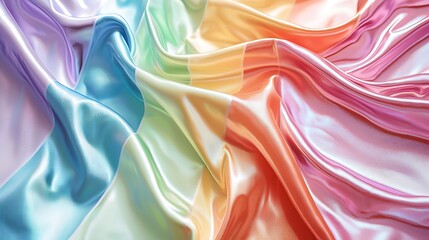 Obraz premium Vibrant rainbow fabric draped