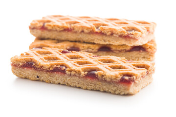 Sweet linzer cake isolated on white background.