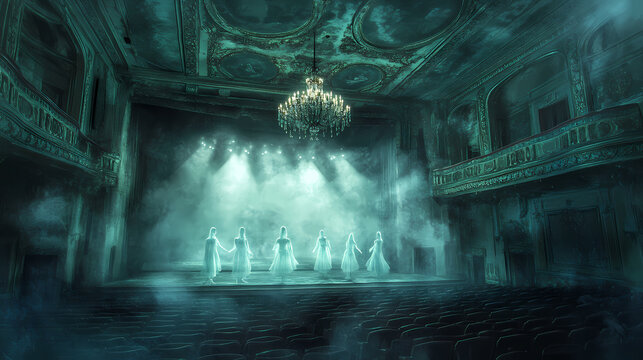 abandoned ghostly theater figures