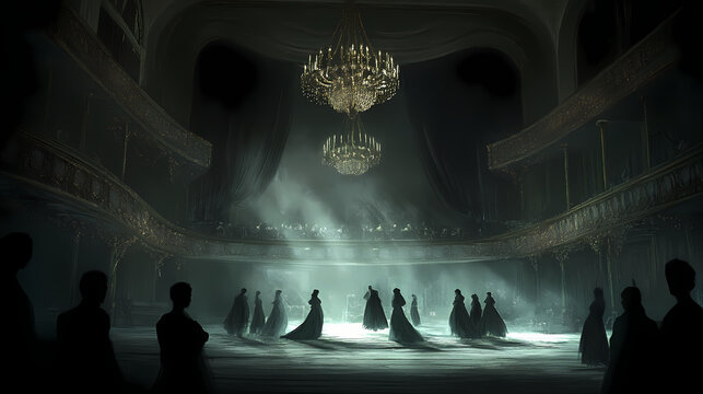 abandoned ghostly theater figures